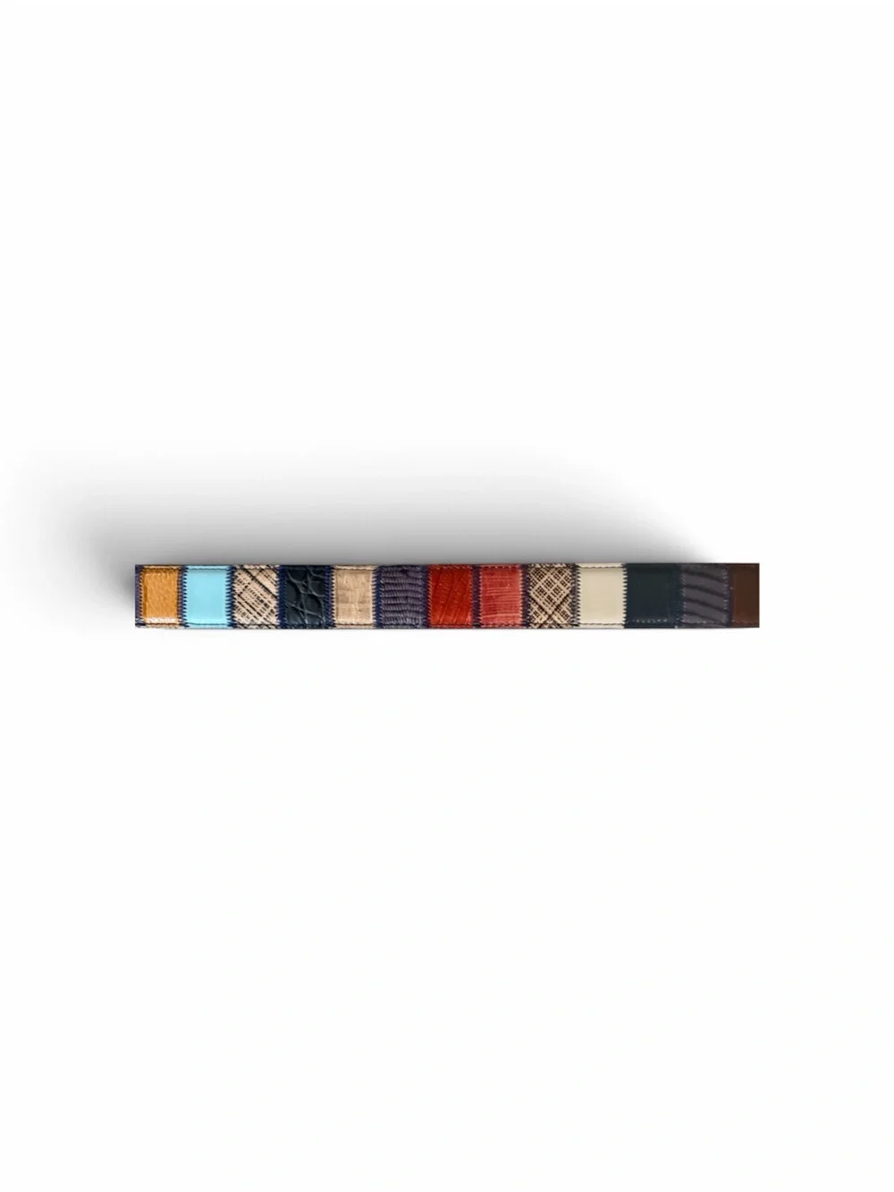 Italian Leather Multicolor Striped Belt